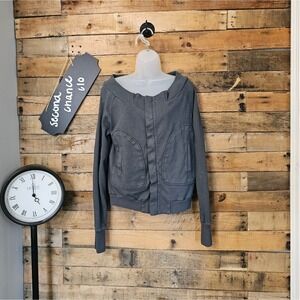 SALE-European Culture women's dark gray cropped jacket size large